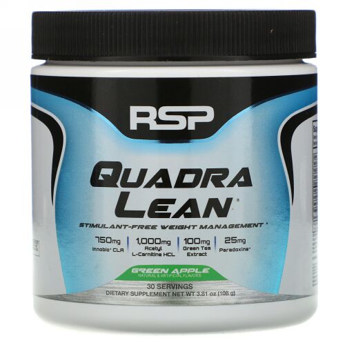 RSP Nutrition, QuadraLean, Stimulant-Free Weight Management, Green Apple, 3.81 oz (108 g) (Discontinued Item)