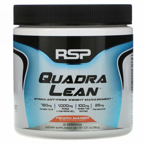 RSP Nutrition, QuadraLean, Stimulant-Free Weight Management, Peach Mango, 3.81 oz (108 g) (Discontinued Item)