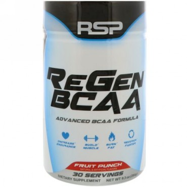 RSP Nutrition, ReGen BCAA、フルーツパンチ、9.3 oz (264 g) (Discontinued Item)