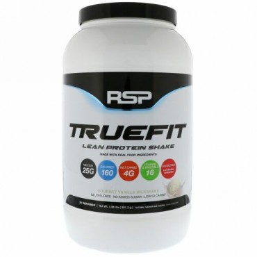 RSP Nutrition, トゥルーフィット、リーンプロテインシェイク、グルメバニラ・ミルクシェイク、1.96 lbs (893 g) (Discontinued Item)