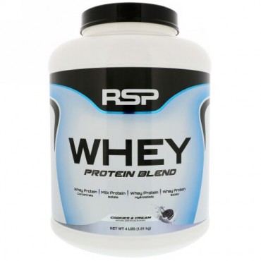 RSP Nutrition, ホエイタンパク質ブレンド、クッキー&クリーム、4 lbs (1.81 kg) (Discontinued Item)