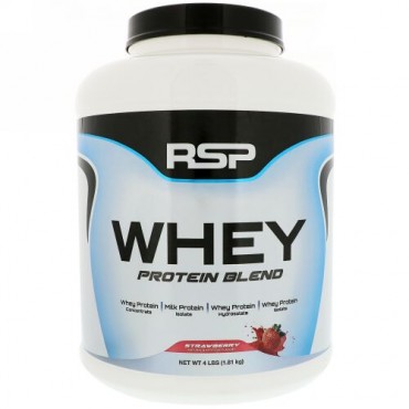 RSP Nutrition, ホエイタンパク質ブレンド、ストロベリー、1.81 kg（4ポンド） (Discontinued Item)