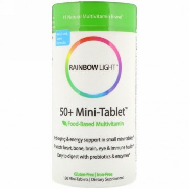 Rainbow Light, 50+ Mini-Tab、エイジ・ディフェンス・フォーミュラ、180 錠