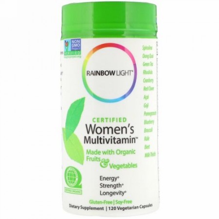 Rainbow Light, 女性のための認定マルチビタミン, 120粒（ベジタリアンカプセル）