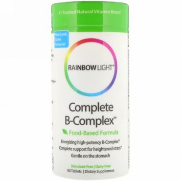 Rainbow Light, 完全なB複合体, 食品ベースのフォーミュラ, 90錠