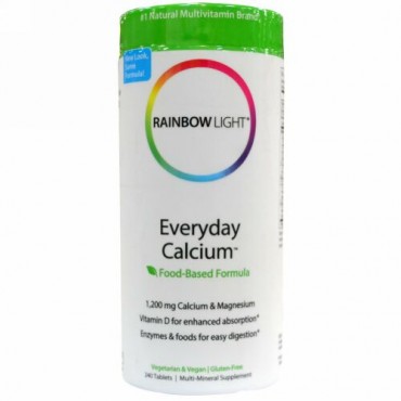 Rainbow Light, Everyday Calcium、食品ベースフォーミュラ、 240 錠 (Discontinued Item)