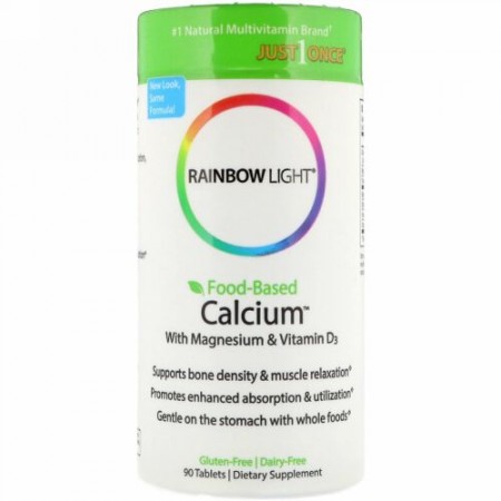 Rainbow Light, Food-Based Calcium with Magnesium & Vitamin D3, 90 Tablets