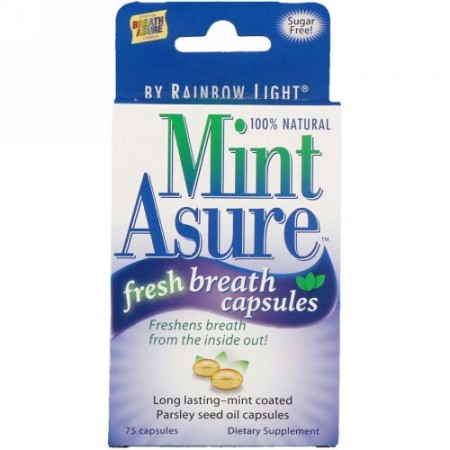 Rainbow Light, Mint Asure, さわやかな息カプセル、75カプセル (Discontinued Item)