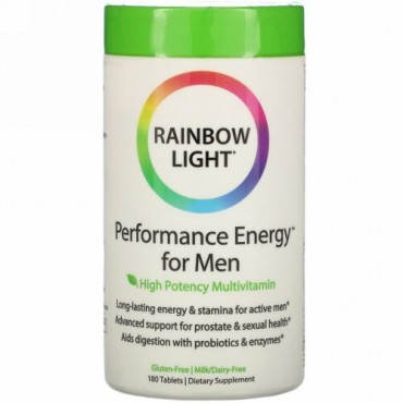 Rainbow Light, 男性用パフォーマンスエネルギー、180粒