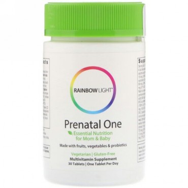 Rainbow Light, たった一度だけ, 出生前のもの, 食品ベースのマルチビタミン, 30錠 (Discontinued Item)