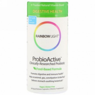 Rainbow Light, プロバイオアクティブ（ProbioActive）, 食品ベースフォーミュラ, 90速放性カプセル
