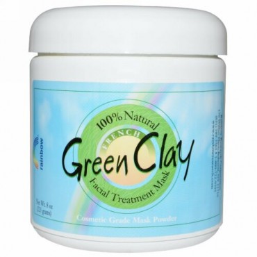 Rainbow Research, フレンチ・グリーン・クレイ, フェイシャル・トリートメント・マスク, 8 oz (225 g)