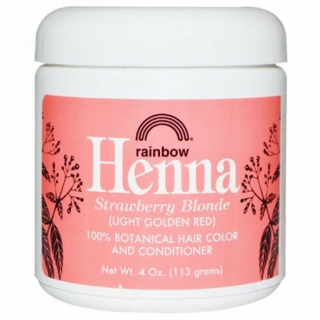 Rainbow Research, ヘナ, 100%植物性ヘアカラー&コンディショナー、ストロベリーブロンド（赤みがかったブロンド）(113 g) (Discontinued Item)