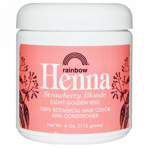 Rainbow Research, ヘナ, 100%植物性ヘアカラー&コンディショナー、ストロベリーブロンド（赤みがかったブロンド）(113 g) (Discontinued Item)