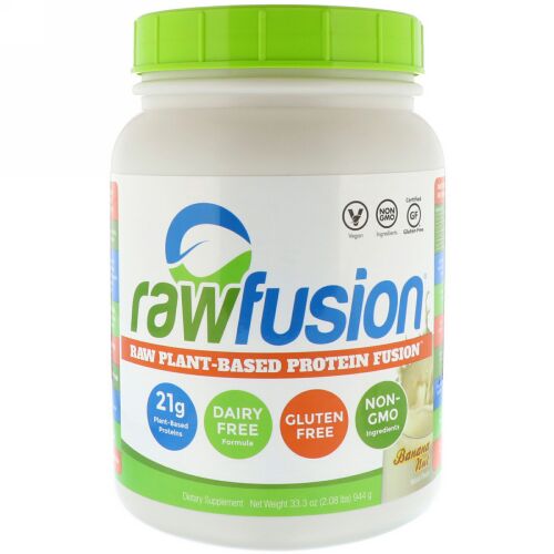 RawFusion, Plant-Based Protein Fusion, Banana Nut, 33.3 oz (944 g) (Discontinued Item)