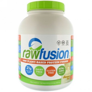 RawFusion, Plant-Based Protein Dusion, Banana Nut, 66.6 oz (1887.6 g) (Discontinued Item)
