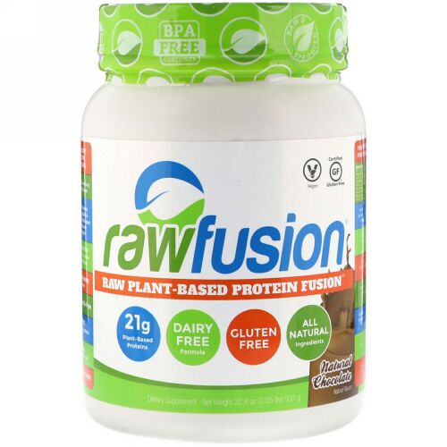 RawFusion, Raw Plant-Based Protein Fusion, Natural Chocolate, 2.05 lbs (931 g) (Discontinued Item)