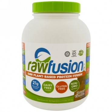 RawFusion, 生の植物ベースのタンパク質融合、天然チョコレート、65.6オンス (1861.8 g) (Discontinued Item)