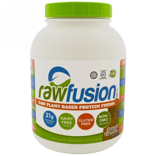 RawFusion, 生の植物ベースのタンパク質融合、天然チョコレート、65.6オンス (1861.8 g) (Discontinued Item)