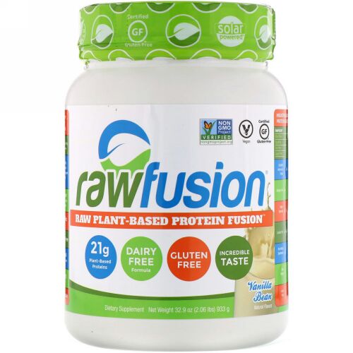 RawFusion, 自然の植物性タンパク質融合、バニラビーン、2.06ポンド（933 g） (Discontinued Item)