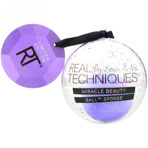 Real Techniques by Samantha Chapman, Limited Edition, Let It Snow Ball Ornament, 1 Shimmer Sponge (Discontinued Item)