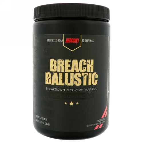 Redcon1, ブリーチバリスティック、エナジャイズドBCAA、ウォータメロン、11.11 oz (315 g) (Discontinued Item)
