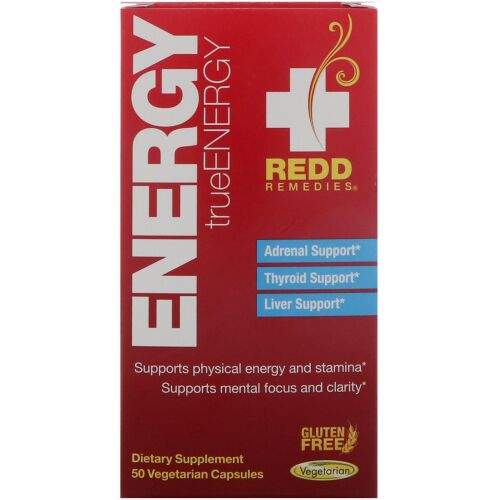 Redd Remedies, エナジー、トゥルーエナジー、植物性カプセル50粒 (Discontinued Item)