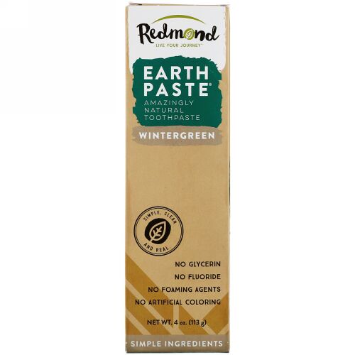 Redmond Trading Company, 地球歯磨き（Earthpaste）, 驚くほど自然な練り歯磨き, ウインターグリーン（イチャクソウ）, 4オンス（113 g） (Discontinued Item)