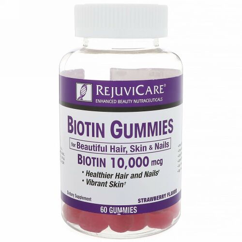 Rejuvicare, ビオチングミ、イチゴ味、10,000 mcg、60粒