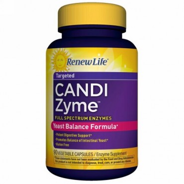 Renew Life, CandiZyme（カンジザイム）、的を絞った働き、ベジタリアンカプセル90錠 (Discontinued Item)