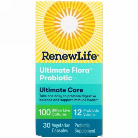 Renew Life, 究極のケア、Ultimate Flora（アルティメットフローラ）プロバイオティクス、1,000億の活性培養菌、ベジカプセル30粒