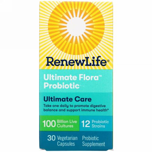 Renew Life, 究極のケア、Ultimate Flora（アルティメットフローラ）プロバイオティクス、1,000億の活性培養菌、ベジカプセル30粒
