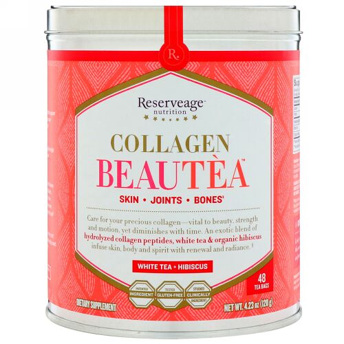 ReserveAge Nutrition, Collagen Beautea, White Tea + Hibiscus Flavor, 48 Tea Bags (Discontinued Item)