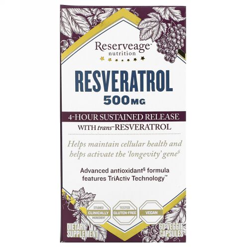 ReserveAge Nutrition, レスベラトロール、500mg、ベジカプセル60粒