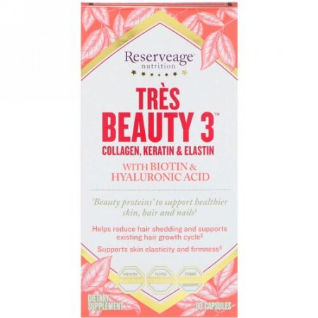 ReserveAge Nutrition, Tres Beauty 3, 90カプセル