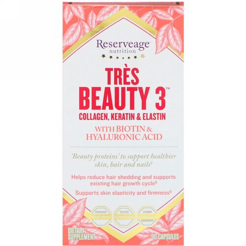 ReserveAge Nutrition, Tres Beauty 3, 90カプセル
