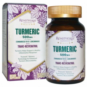 ReserveAge Nutrition, Turmeric with Trans-Resveratrol, 500 mg, 60 Veggie Caps (Discontinued Item)