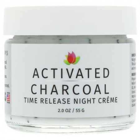 Reviva Labs, 活性炭、タイムリリース（持続放出）ナイトクリーム、2 oz (55 g) (Discontinued Item)
