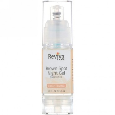 Reviva Labs, Brown Spot Night Gel Glycolic Acid, Brightening, 1.0 fl oz (29.5 ml) (Discontinued Item)