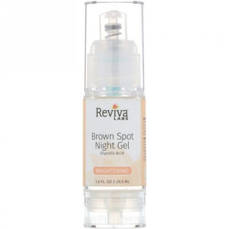 Reviva Labs, Brown Spot Night Gel Glycolic Acid, Brightening, 1.0 fl oz (29.5 ml) (Discontinued Item)