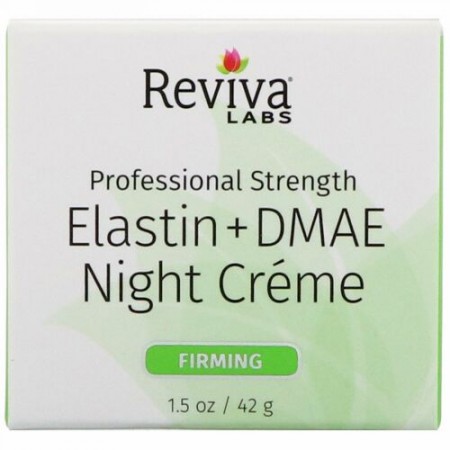 Reviva Labs, エラスティン + DMAE ナイト クリーム、1.5 oz (42 g)