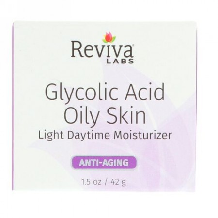 Reviva Labs, グリコール酸昼用計量保湿クリーム（脂性肌用）、1.5 oz (42 g) (Discontinued Item)