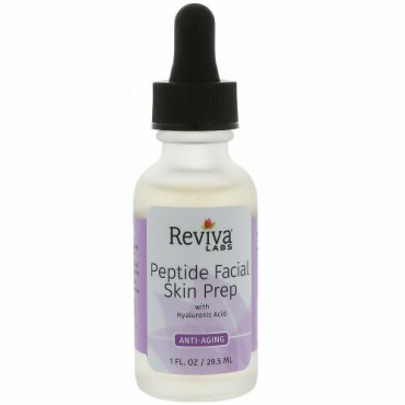 Reviva Labs, ペプチド・フェイシャルスキンプレップ、ヒアルロン酸配合、エイジングケア、1液量オンス(29.5 ml)