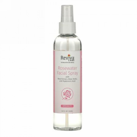 Reviva Labs, ローズウォーターフェイシャルスプレー、8オンス (236 ml)