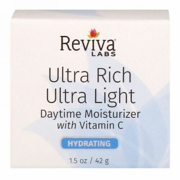 Reviva Labs, ウルトラリッチ ウルトラライト ビタミンC配合デイタイム モイスチャライザー、1.5 oz (42 g)