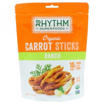 Rhythm Superfoods, オーガニックニンジンスティック、ランチ、1.4 oz (40 g) (Discontinued Item)
