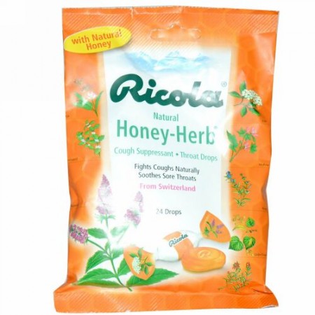 Ricola, ナチュラルハニーハーブ, 24ドロップ