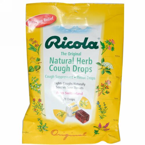 Ricola, リコーラ, The Original Natural Herb Cough Drops, 21 Drops