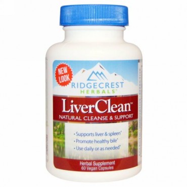 RidgeCrest Herbals, リバークリーン、60ビーガンカプセル