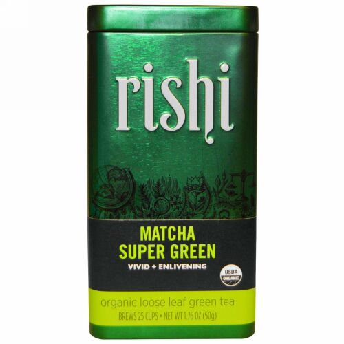 Rishi Tea, Organic Loose Leaf Green Tea, Matcha Super Green, 1.76 oz (50 g) (Discontinued Item)